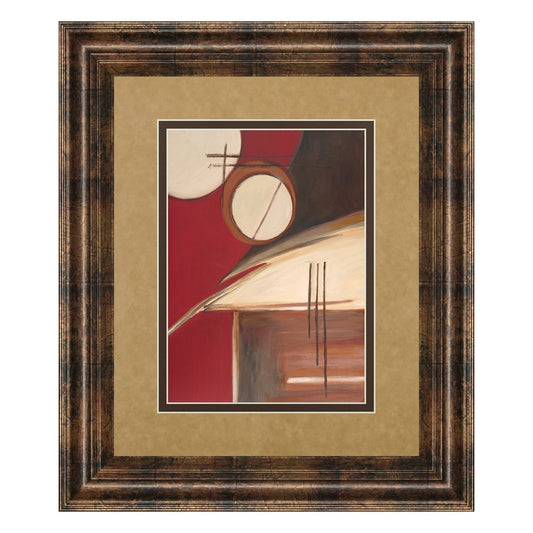 Classy Living Abstract Circles Wall Art 34x40in | Contemporary Mixed Media on Paper, Dark Chocolate MDF Frame | Living Room & Office Focal | Model DM5162