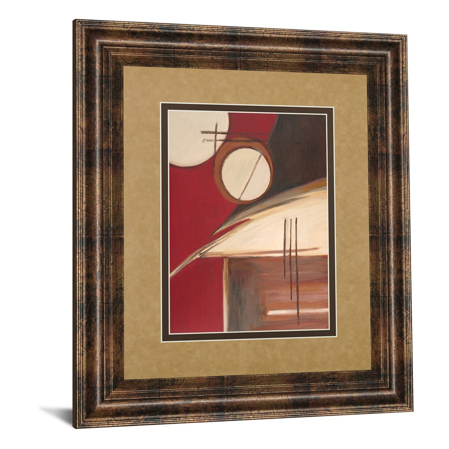 Classy Living Abstract Circles Wall Art 34x40in | Contemporary Mixed Media on Paper, Dark Chocolate MDF Frame | Living Room & Office Focal | Model DM5162