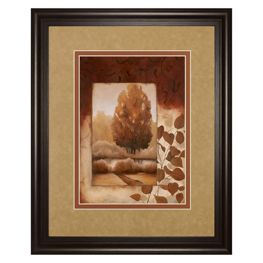 Classy Living Autumn Serenity 34x40in Wall Art | Contemporary Multicolor Paper on MDF in Dark Chocolate Frame | Living Room & Office Decor | Model DM5163