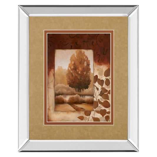 Classy Living Autumn Serenity Wall Art 34x40in | Contemporary Mirrored Frame | Living Room & Office Decor | 34 x 40 x 3 in, Vertical | Model DM5163MF
