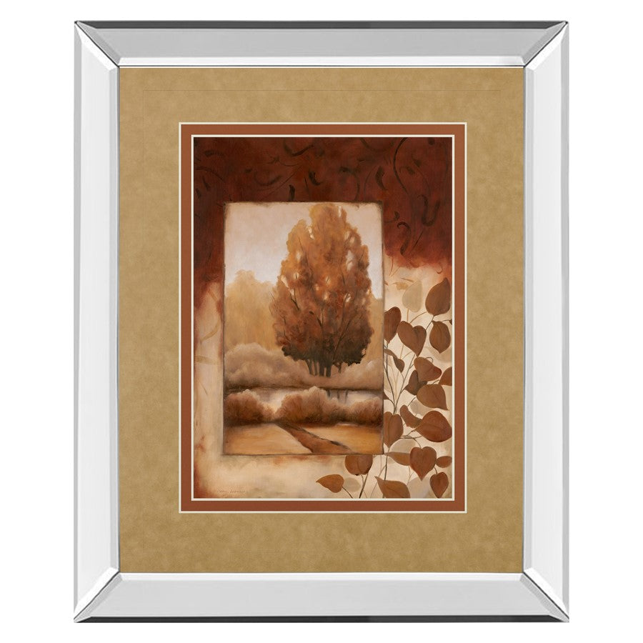 Classy Living Autumn Serenity Wall Art 34x40in | Contemporary Mirrored Frame | Living Room & Office Decor | 34 x 40 x 3 in, Vertical | Model DM5163MF