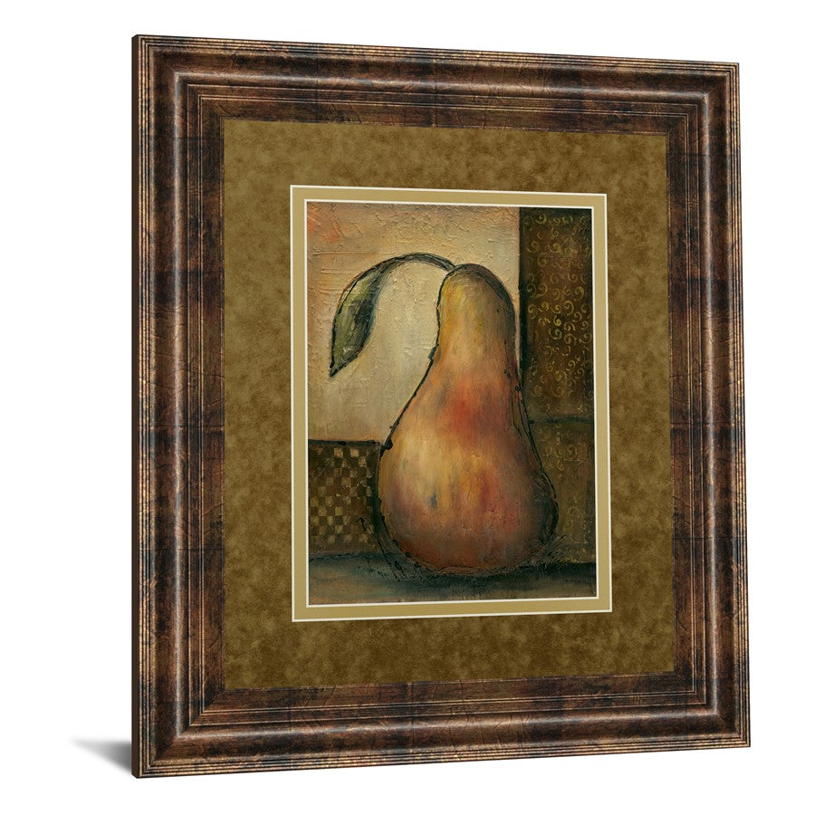 Classy Living Rustic Pear 34x40in Wall Art | Contemporary Dark Chocolate MDF Frame with Real Glass | Kitchen, Dining & Living Room Decor | Model DM5170