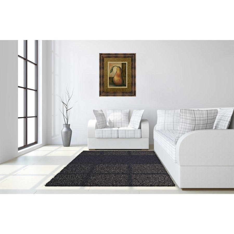 Classy Living Rustic Pear 34x40in Wall Art | Contemporary Dark Chocolate MDF Frame with Real Glass | Kitchen, Dining & Living Room Decor | Model DM5170