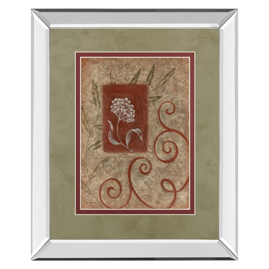 Classy Living Botanical Scrolls 34x40in Wall Art | Contemporary Mirrored Frame with Floral Motif | Living Room & Office Decor | 34 x 40 x | Model DM5173MF