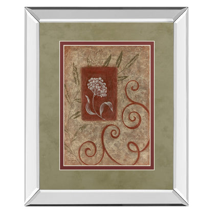 Classy Living Botanical Scrolls 34x40in Wall Art | Contemporary Mirrored Frame with Floral Motif | Living Room & Office Decor | 34 x 40 x | Model DM5173MF