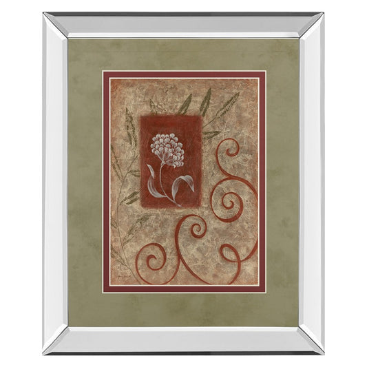 Classy Living Botanical Scrolls 34x40in Wall Art | Contemporary Mirrored Frame with Floral Motif | Living Room & Office Decor | 34 x 40 x | Model DM5173MF