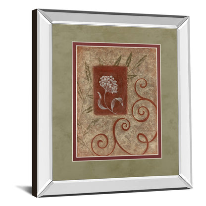 Classy Living Botanical Scrolls 34x40in Wall Art | Contemporary Mirrored Frame with Floral Motif | Living Room & Office Decor | 34 x 40 x | Model DM5173MF