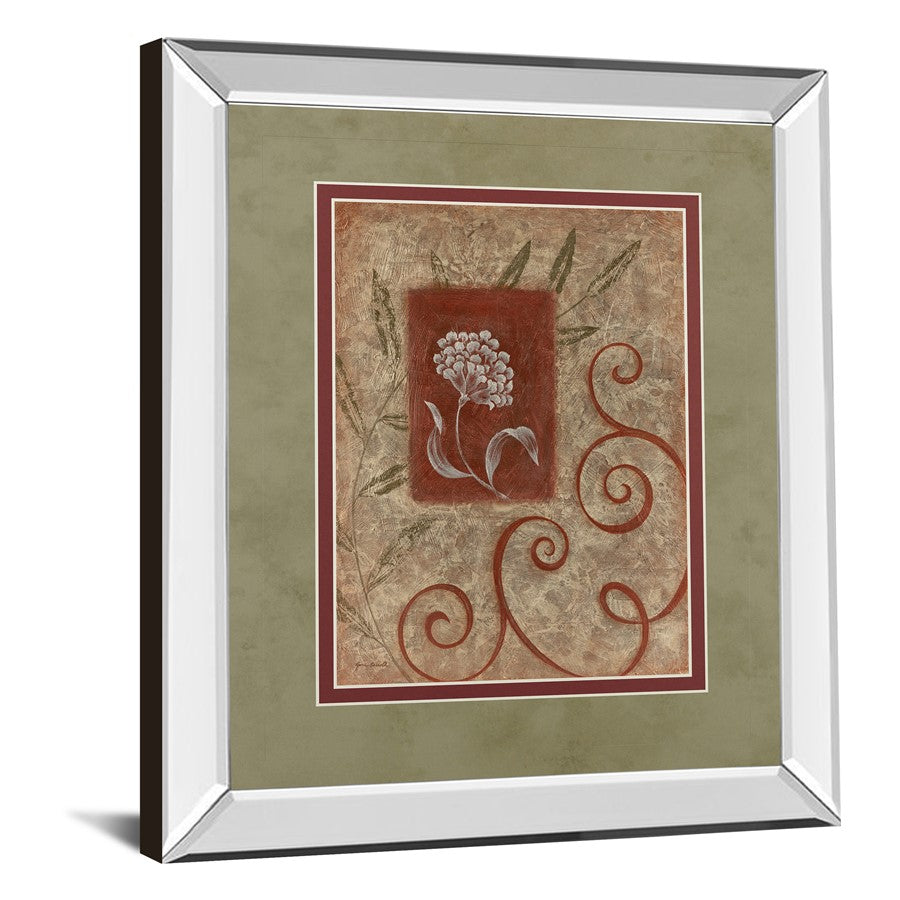 Classy Living Botanical Scrolls 34x40in Wall Art | Contemporary Mirrored Frame with Floral Motif | Living Room & Office Decor | 34 x 40 x | Model DM5173MF