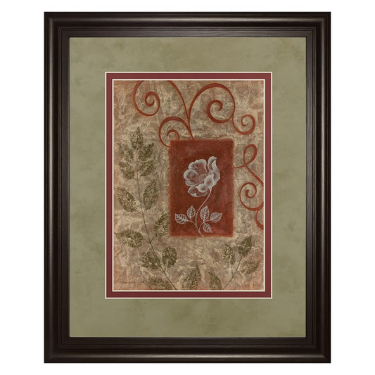 Classy Living Botanical Whispers Wall Art 34x40in | Contemporary Multicolor Paper Print on MDF with Dark Chocolate Frame | Living Room & | Model DM5174