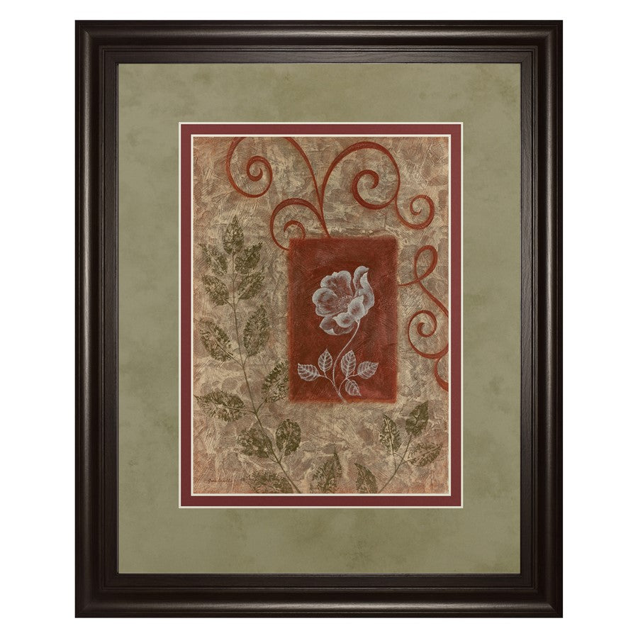 Classy Living Botanical Whispers Wall Art 34x40in | Contemporary Multicolor Paper Print on MDF with Dark Chocolate Frame | Living Room & | Model DM5174