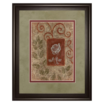 Classy Living Botanical Whispers Wall Art 34x40in | Contemporary Multicolor Paper Print on MDF with Dark Chocolate Frame | Living Room & | Model DM5174