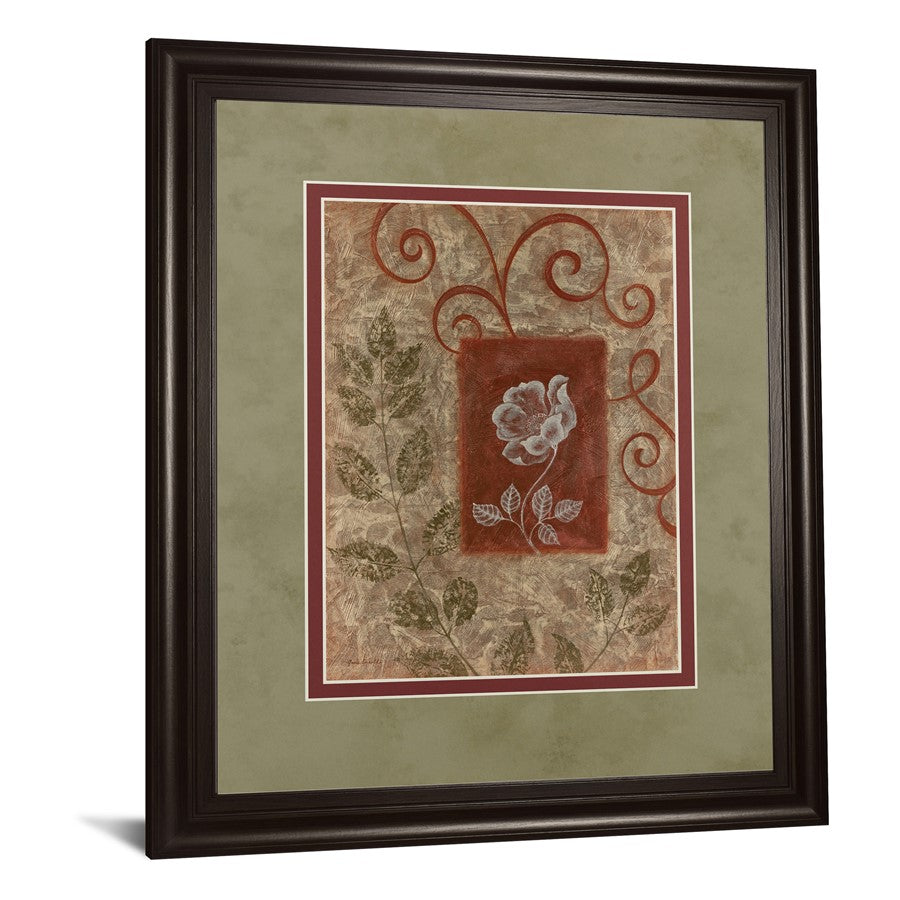 Classy Living Botanical Whispers Wall Art 34x40in | Contemporary Multicolor Paper Print on MDF with Dark Chocolate Frame | Living Room & | Model DM5174