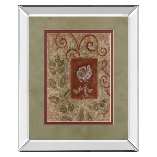 Classy Living Botanical Whispers Wall Art 34x40in | Contemporary Mirrored Frame Floral Print | Living Room, Bedroom & Office Decor | 40 | Model DM5174MF