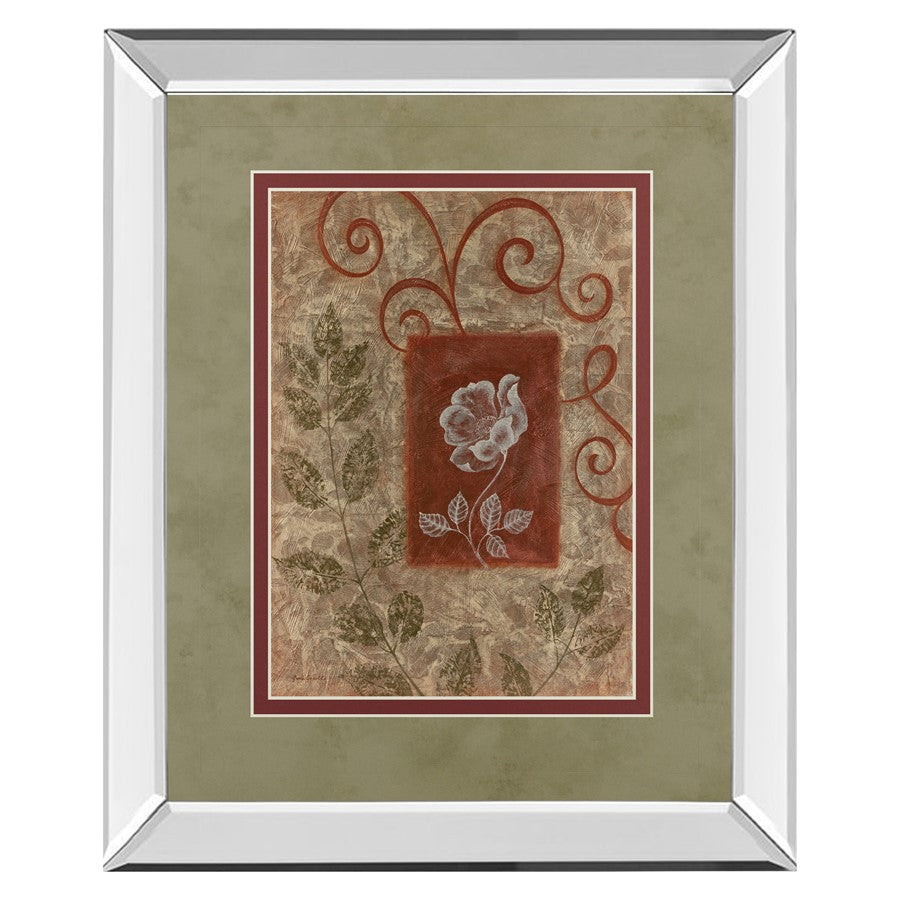 Classy Living Botanical Whispers Wall Art 34x40in | Contemporary Mirrored Frame Floral Print | Living Room, Bedroom & Office Decor | 40 | Model DM5174MF