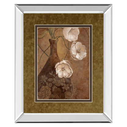 Classy Living Umber Blooms 34x40in Wall Art | Contemporary Botanical Print with Mirrored Frame | Living Room & Bedroom Decor | 34 x 40 x | Model DM5181MF