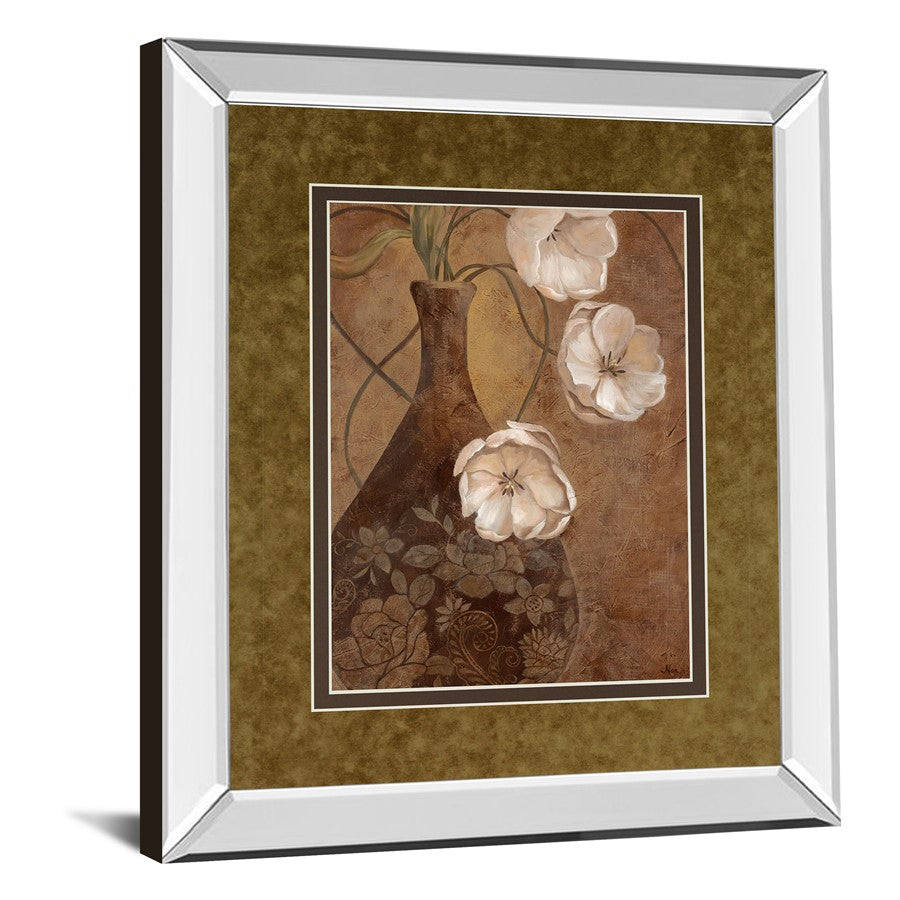 Classy Living Umber Blooms 34x40in Wall Art | Contemporary Botanical Print with Mirrored Frame | Living Room & Bedroom Decor | 34 x 40 x | Model DM5181MF