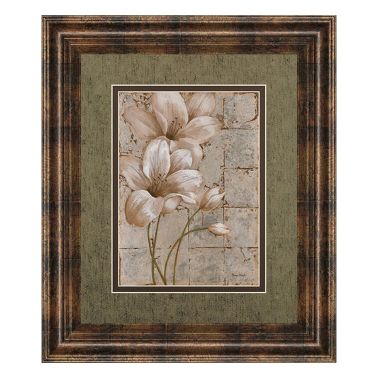 Classy Living Lillies Elegance 34x40in Wall Art | Contemporary Dark Chocolate MDF Frame | Living Room & Bedroom Botanical Decor | 1 x 34 x | Model DM5198