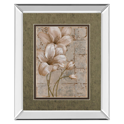 Classy Living Lillies Elegance Wall Art 34x40in | Contemporary Mirrored Frame with Double Matting | Living Room & Bedroom Botanical Decor | Model DM5198MF