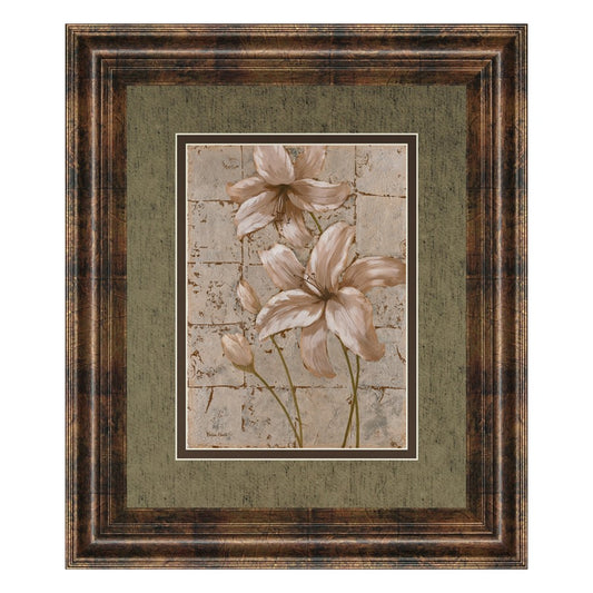 Classy Living Muted Lilies 34x40in Wall Art | Contemporary Dark Chocolate MDF Frame and Paper Print | Living Room & Bedroom Decor | 34 x 40 | Model DM5199