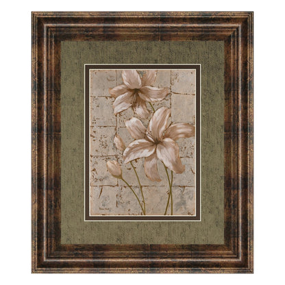 Classy Living Muted Lilies 34x40in Wall Art | Contemporary Dark Chocolate MDF Frame and Paper Print | Living Room & Bedroom Decor | 34 x 40 | Model DM5199