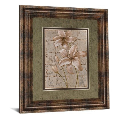 Classy Living Muted Lilies 34x40in Wall Art | Contemporary Dark Chocolate MDF Frame and Paper Print | Living Room & Bedroom Decor | 34 x 40 | Model DM5199