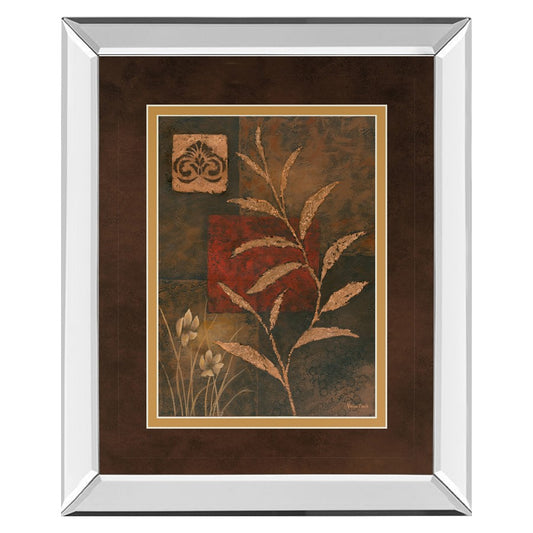 Classy Living Copper Rhythm II 34x40in Wall Art | Contemporary Multicolor Botanical on Mirrored Frame | Living Room & Office Decor | 34 x | Model DM5202MF