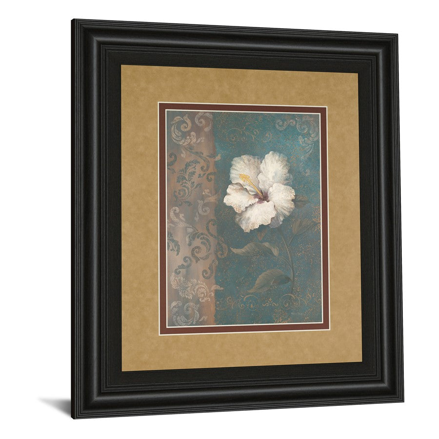 Classy Living White Blossom Wall Art 34x40in | Contemporary Floral Graphic Art with Dark Chocolate MDF Frame | Living Room & Bedroom Decor | Model DM5204
