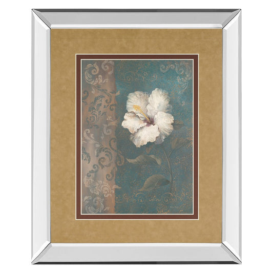 Classy Living White Blossom Wall Art 34x40in | Contemporary Mirrored Frame | Living Room, Bedroom & Office Decor | 40 in H | Model DM5204MF