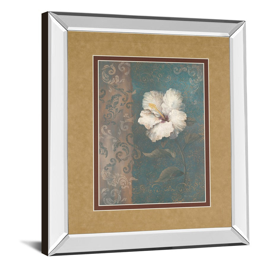 Classy Living White Blossom Wall Art 34x40in | Contemporary Mirrored Frame | Living Room, Bedroom & Office Decor | 40 in H | Model DM5204MF
