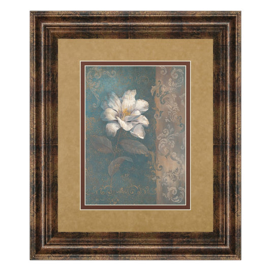 Classy Living White Bloom Wall Art 34x40in | Contemporary Botanical Print with Dark Chocolate Frame | Living Room & Bedroom Decor | 34 x 40 | Model DM5205