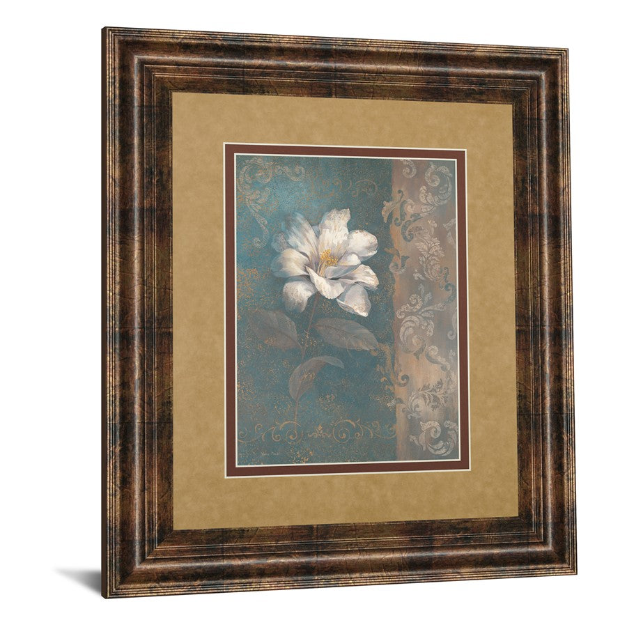 Classy Living White Bloom Wall Art 34x40in | Contemporary Botanical Print with Dark Chocolate Frame | Living Room & Bedroom Decor | 34 x 40 | Model DM5205