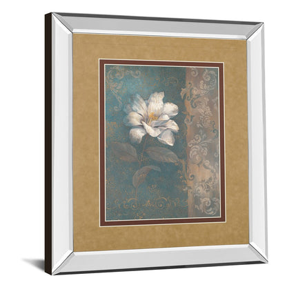 Classy Living White Bloom 34x40 Wall Art | Contemporary Botanical Print with Mirrored Frame | Living Room, Bedroom & Office Decor | 3 x | Model DM5205MF