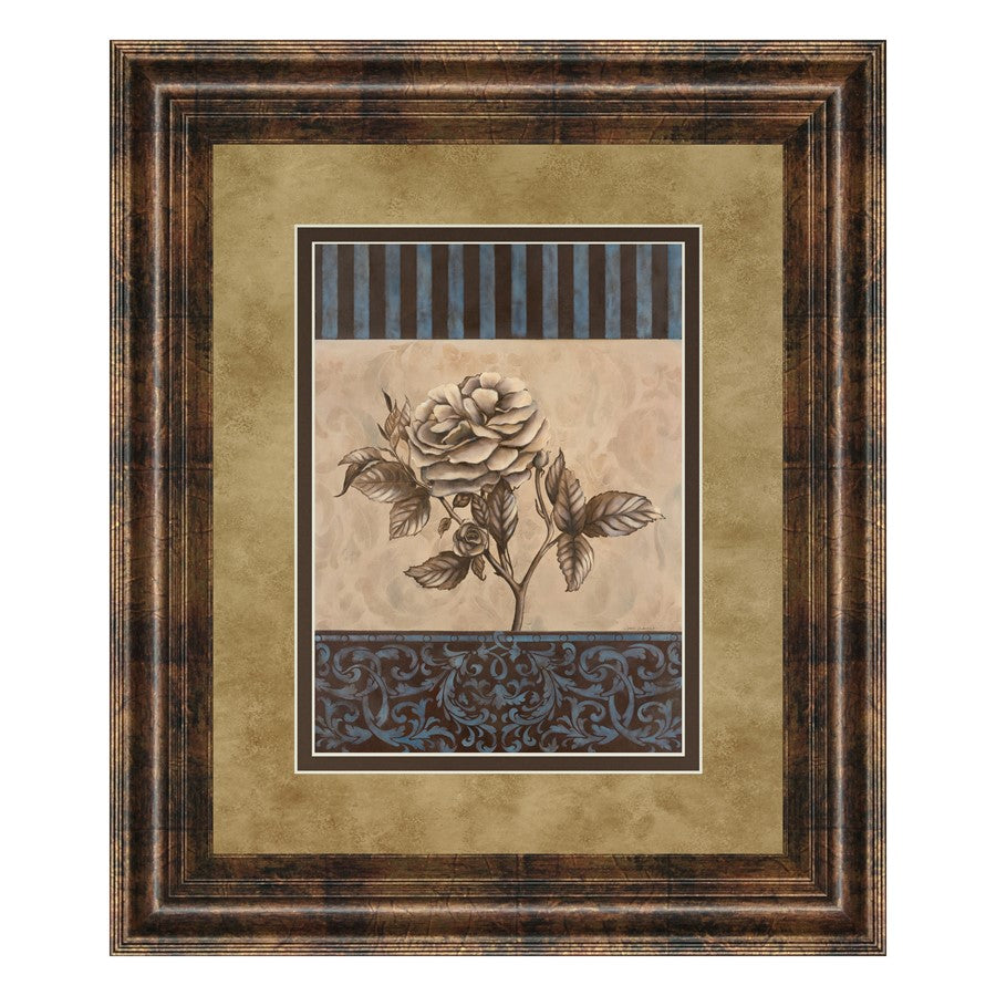 Classy Living Rose Elegance 34x40in Framed Wall Art | Traditional Dark Chocolate MDF Frame and Multicolor Paper Print | Living Room & | Model DM5214