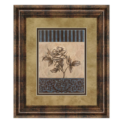 Classy Living Rose Elegance 34x40in Framed Wall Art | Traditional Dark Chocolate MDF Frame and Multicolor Paper Print | Living Room & | Model DM5214