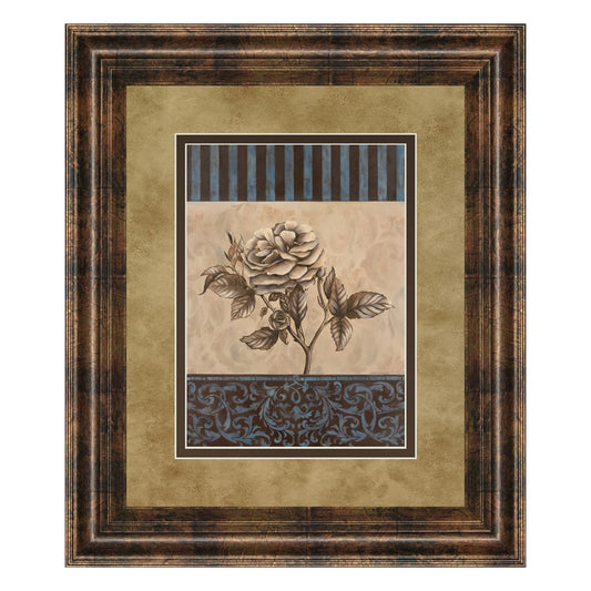 Classy Living Rose Elegance 34x40in Framed Wall Art | Traditional Dark Chocolate MDF Frame and Multicolor Paper Print | Living Room & | Model DM5214