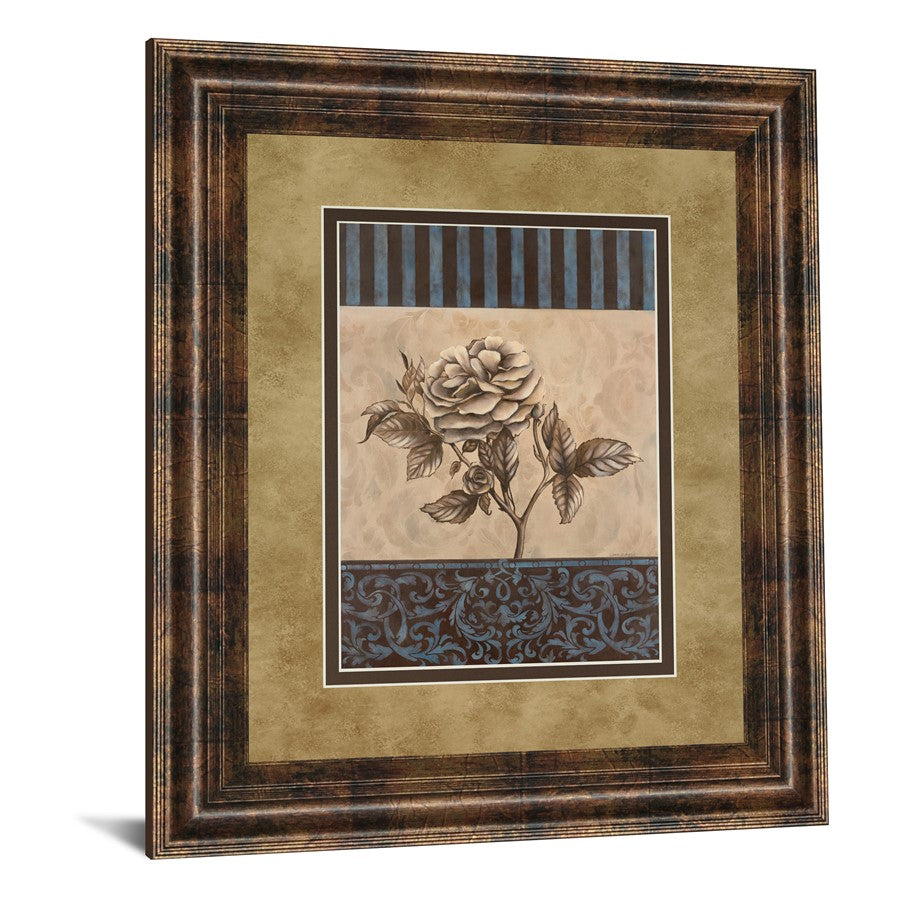 Classy Living Rose Elegance 34x40in Framed Wall Art | Traditional Dark Chocolate MDF Frame and Multicolor Paper Print | Living Room & | Model DM5214