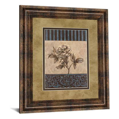 Classy Living Rose Elegance 34x40in Framed Wall Art | Traditional Dark Chocolate MDF Frame and Multicolor Paper Print | Living Room & | Model DM5214