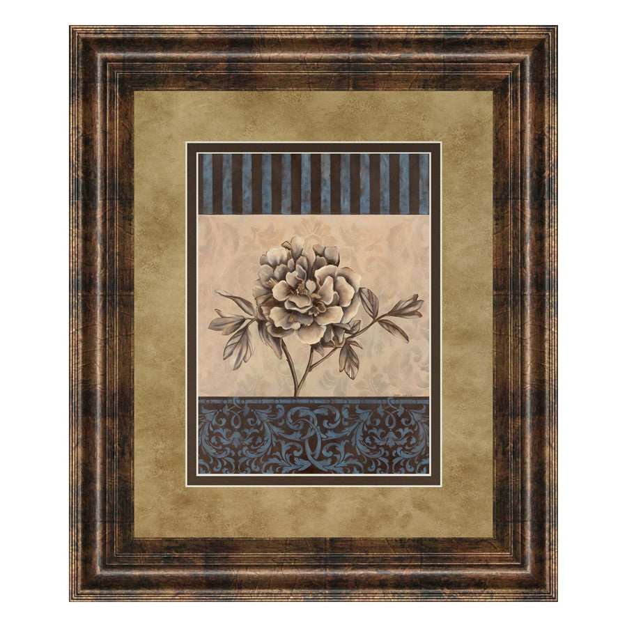 Classy Living Rose Refined I 34x40in Wall Art | Contemporary Dark Chocolate MDF Frame and Beige Brown Botanical Print | Living Room Bedroom | Model DM5215