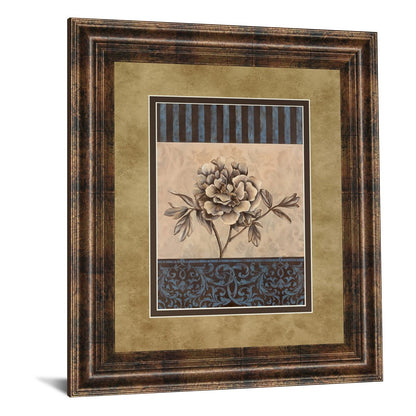 Classy Living Rose Refined I 34x40in Wall Art | Contemporary Dark Chocolate MDF Frame and Beige Brown Botanical Print | Living Room Bedroom | Model DM5215