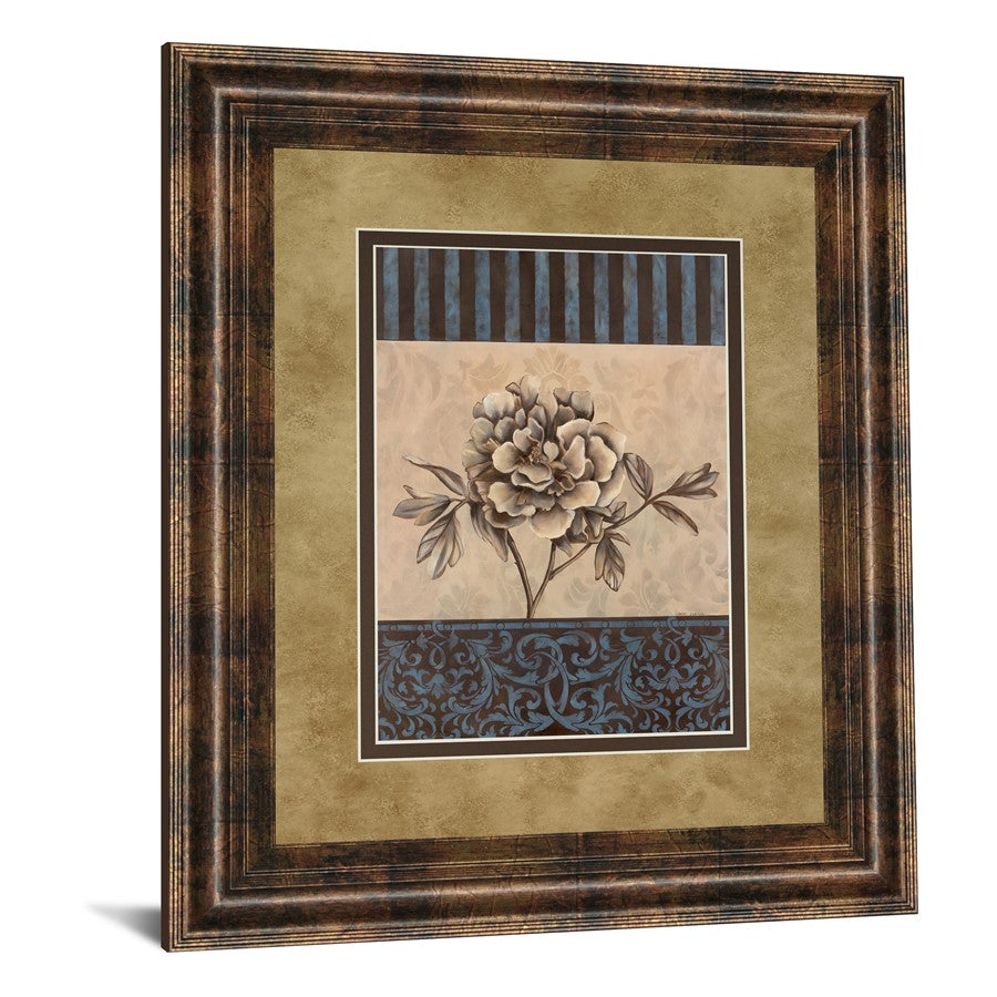 Classy Living Rose Refined I 34x40in Wall Art | Contemporary Dark Chocolate MDF Frame and Beige Brown Botanical Print | Living Room Bedroom | Model DM5215