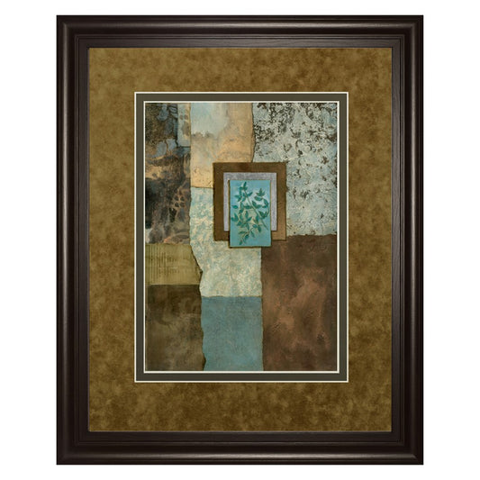 Classy Living Botanical Harmony Wall Art 34x40in | Contemporary Mixed Media on Paper with Dark Chocolate MDF Frame | Living Room & Office | Model DM5217