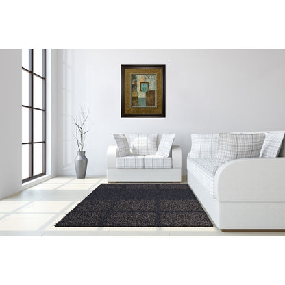 Classy Living Botanical Harmony Wall Art 34x40in | Contemporary Mixed Media on Paper with Dark Chocolate MDF Frame | Living Room & Office | Model DM5217