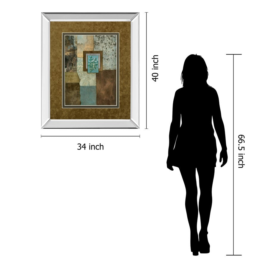 Classy Living Botanical Harmony 34x40in Wall Art | Contemporary Mirrored Frame & Botanical Print | Living Room & Office Decor | 34 x 40 x | Model DM5217MF