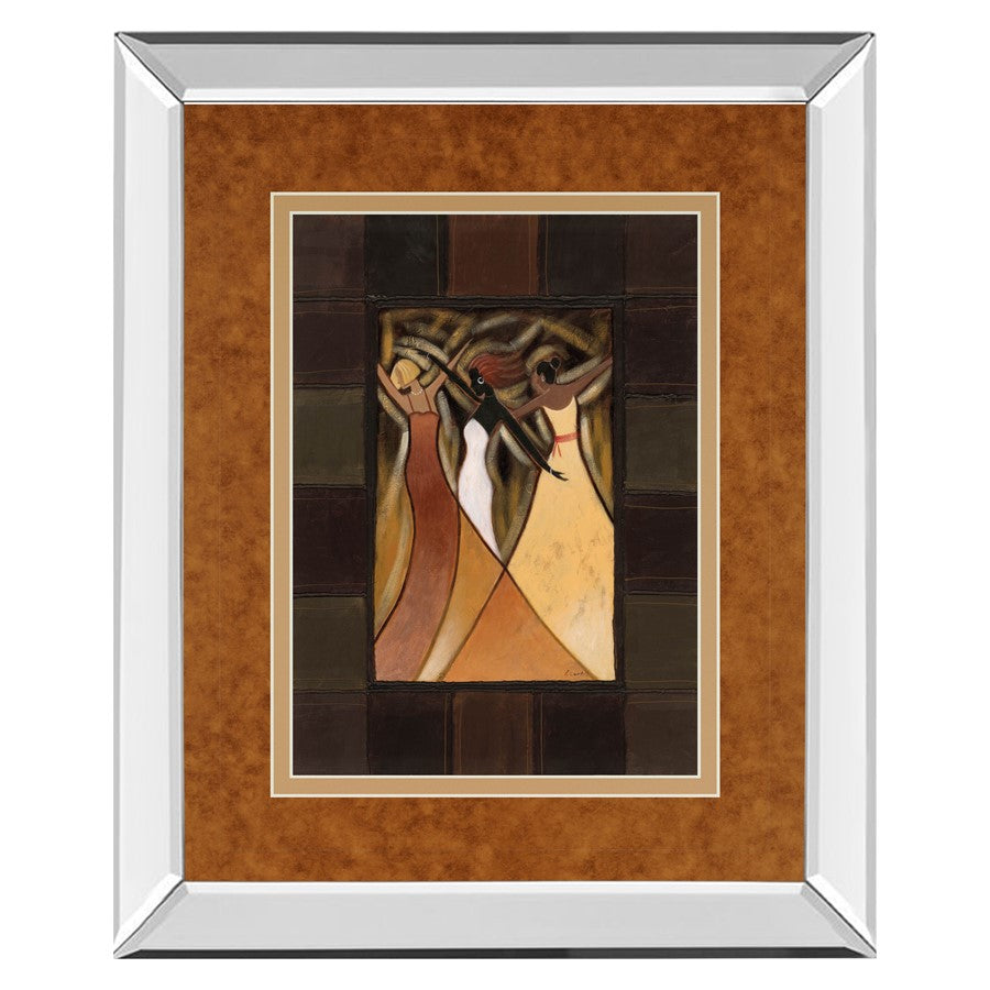 Classy Living Elegant Dance Wall Art 34x40in | Contemporary Mirrored Frame Mixed Media | Living Room Office & Hallway Decor | 3 x 34 x 40 | Model DM5222MF