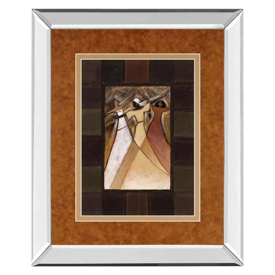 Classy Living Divine Grace I 40in H Mirrored Wall Art | Contemporary Figurative Paper Art with Mirrored Frame | Living Room, Office & Den | Model DM5223MF