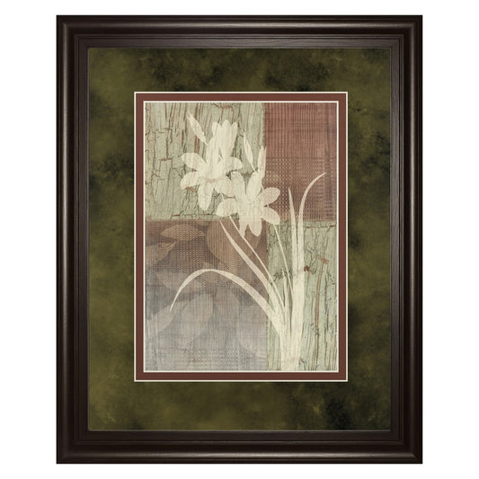Classy Living Lily Silhouette 34x40in Framed Wall Art | Contemporary Dark Chocolate MDF Frame with Double Mat | Living Room & Bedroom | Model DM5224