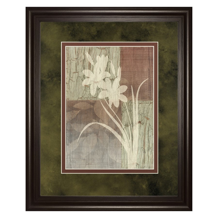 Classy Living Lily Silhouette 34x40in Framed Wall Art | Contemporary Dark Chocolate MDF Frame with Double Mat | Living Room & Bedroom | Model DM5224
