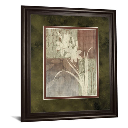 Classy Living Lily Silhouette 34x40in Framed Wall Art | Contemporary Dark Chocolate MDF Frame with Double Mat | Living Room & Bedroom | Model DM5224