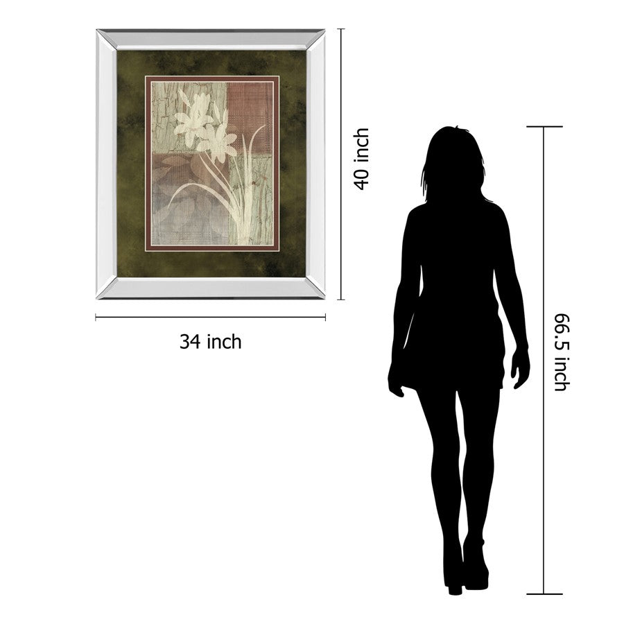 Classy Living Lily Silhouette Wall Art 34x40in | Contemporary Mirrored Frame & Botanical Print | Living Room & Bedroom Decor | 3 x 34 x | Model DM5224MF