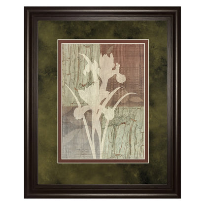 Classy Living Iris Silhouette 34x40in Framed Wall Art | Contemporary Botanical Paper Print in Dark Chocolate MDF Frame | Living Room & | Model DM5225